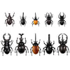 Bbiamsleep 10 Pcs Beetle Figurine Plastic Beetles Models Plastic Bugs Garden Animal Cake Topper