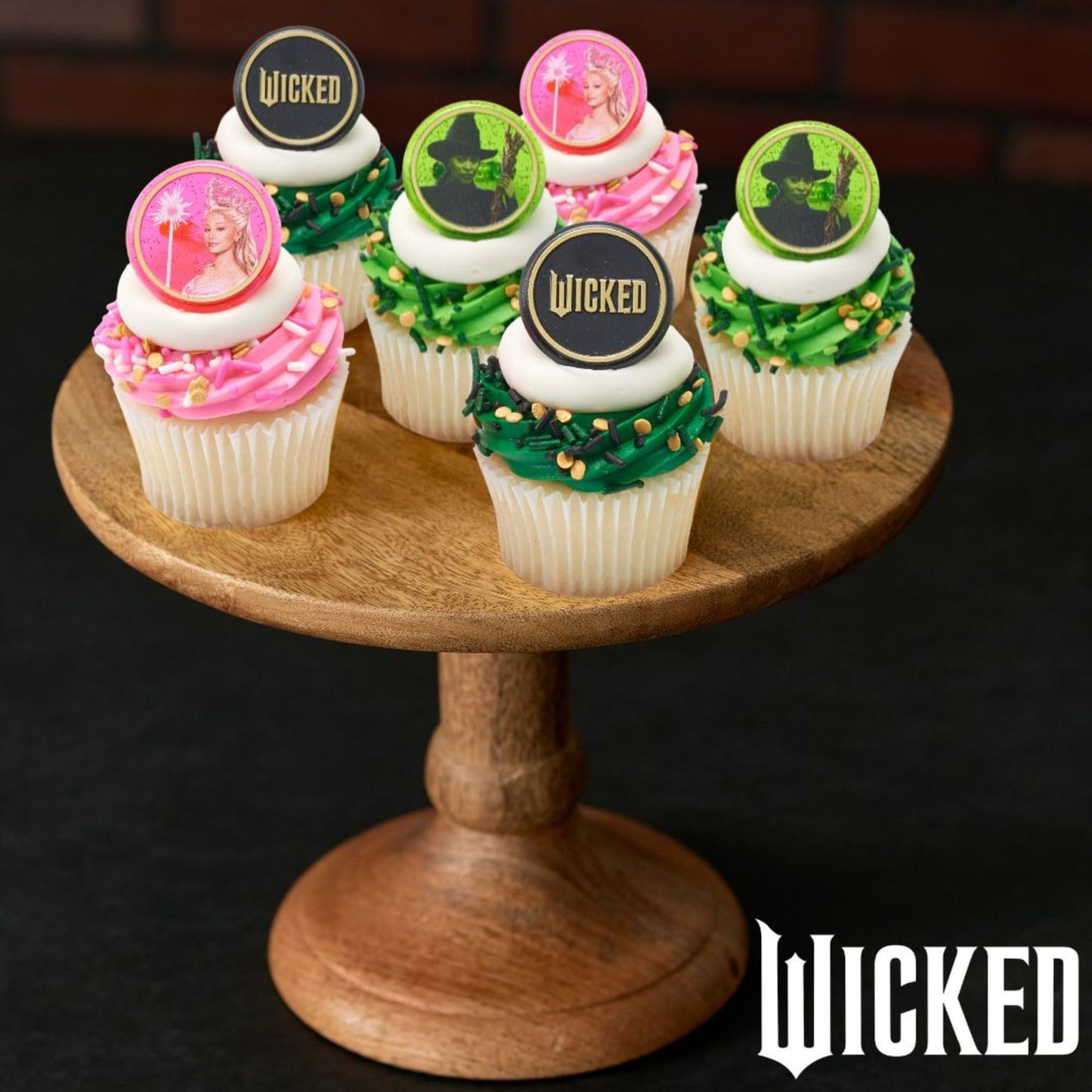 Wicked Cupcake Rings With Glinda And Elphaba, 24 Cupcake Toppers For Cakes, Birthday's, Celebrations, Food Safe Cake Decorations - 24 Pack