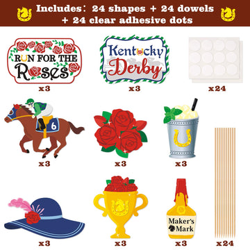 Kitticcino Derby Day Party Supplies Centerpieces Sticks Talk Derby to Me Table Toppers for Horses Race Birthday Party Horse Themed Party Decorations
