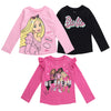 Barbie Toddler Girls 3 Pack T-Shirts Pink/Black 5T