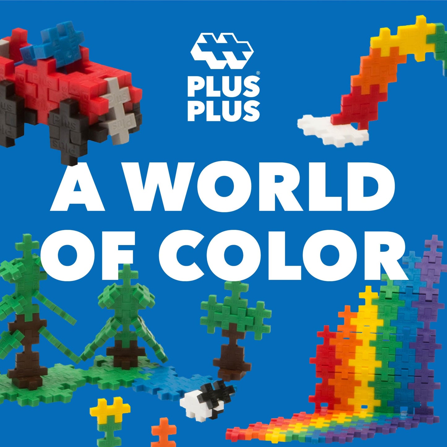 PLUS PLUS 600 Piece Basic Color Mix - Mini Waffle Blocks Set, Stem Toys for Kids - Sensory Bin Fillers, Math Manipulatives & Classroom Must Haves