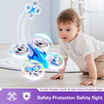 Mini Drone for Kids and Beginners - RC Mini Quadcopter with 360° Flip, Headless Mode, One-Key Ascend/Descend, Colorful LED Lights, Small Indoor