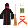 Doll Clothing Wizard Robe for Doll Christmas Elf Doll Costume Halloween Elf Clothing Dress up Accessories Includes Broom, Scarf, Mini Glasses, Mini