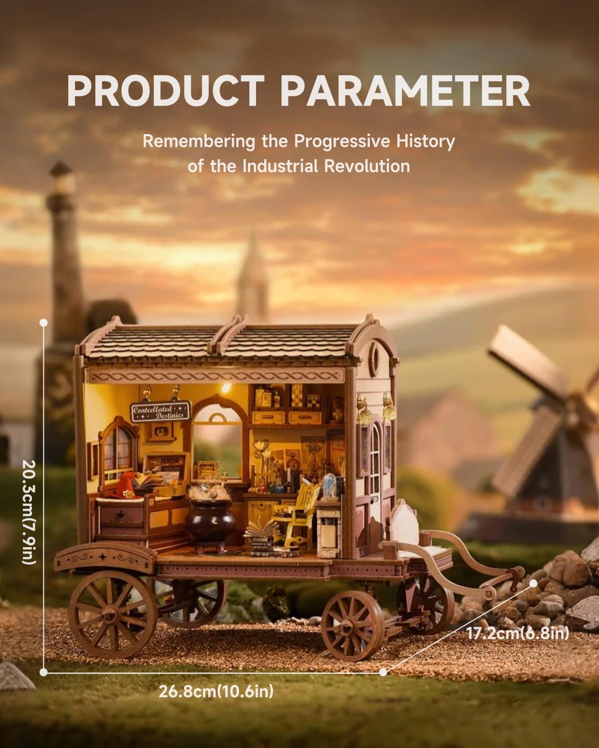 IIE CREATE DIY Miniature House Kit, 3D Wooden Puzzles for Adults, Mini House Building Kits, Halloween Christmas Home Bookshelf Decoration, Gifts