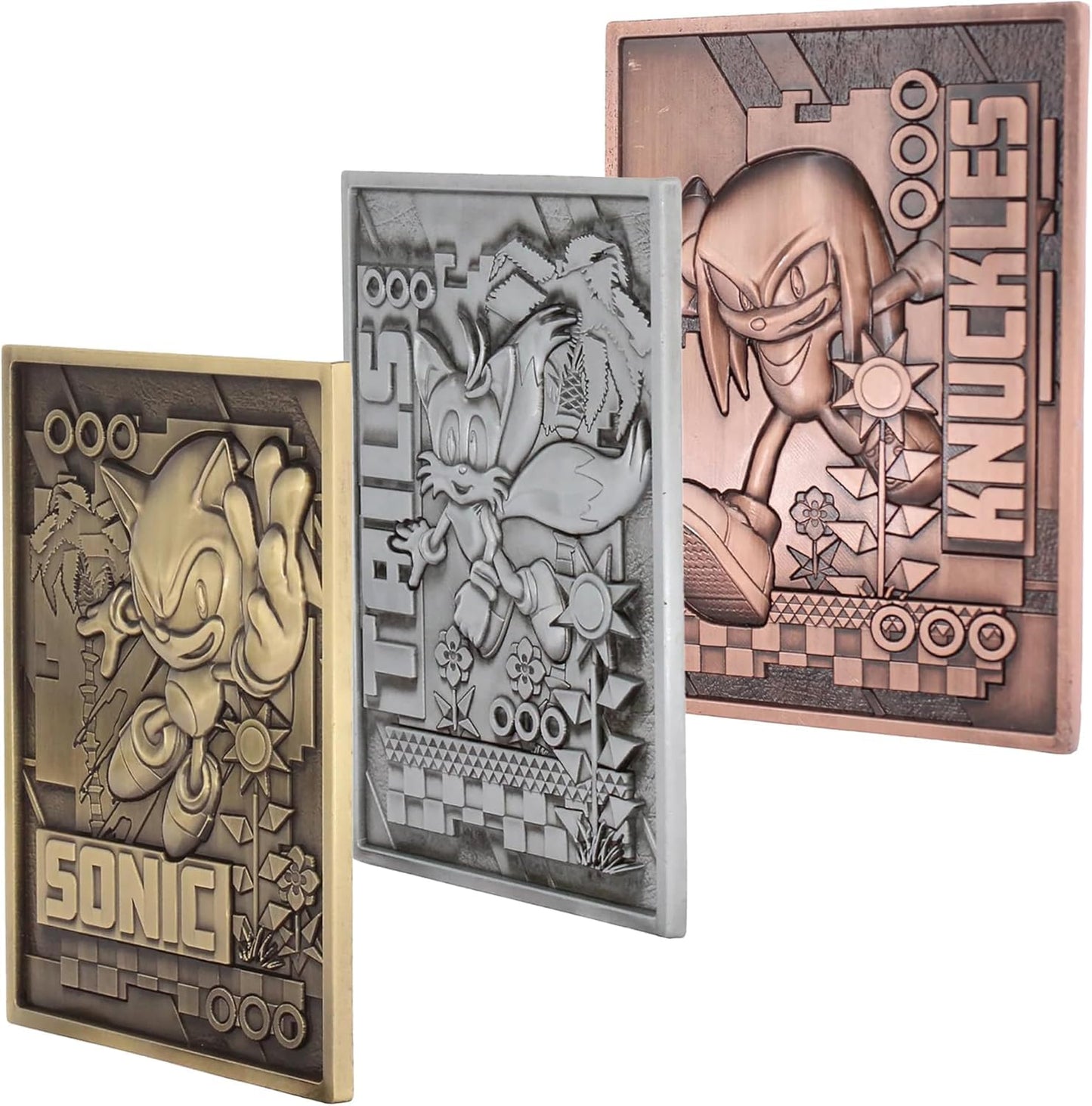 Exquisite Gaming Sonic Cards Metal Trading Digiplate Starter Pack with Green Hills Zone Digistand & Three Collectible Cards