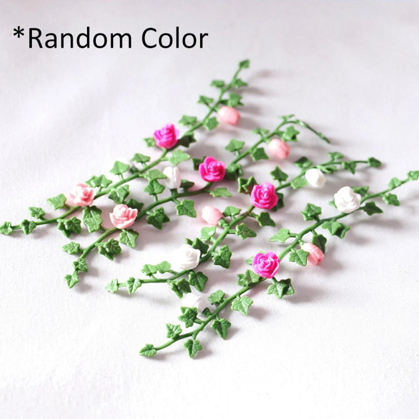 Dollhouse Vines - Miniature Rose Flower Vine for Fairy Garden Decoration (4PCS)