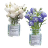 2 Pieces Realistic Miniature Flower Vases with White and Blue Jasmine - Handmade 1:6/1:8 Scale Dollhouse Accessories, Fairy Garden Ornaments, DIY