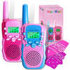 Waka Waka Walkie Talkies for Kids (2 Pack, Pink and Light Blue) - Long Range Two-Way Walkie Talkie Set with Bandanas and Whistles Included - Great for