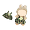 A Doll Dress,-Forest-Style Green Plaid with Flower, fits Most 17cm,just are Dolls Accessories,for Labubu?No Dolls? (Forest)