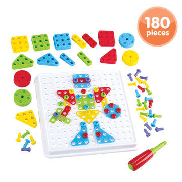 Kidoozie Create & Construct Building Kit, S.T.E.A.M Mosaic Art Activity for Children Ages 3+