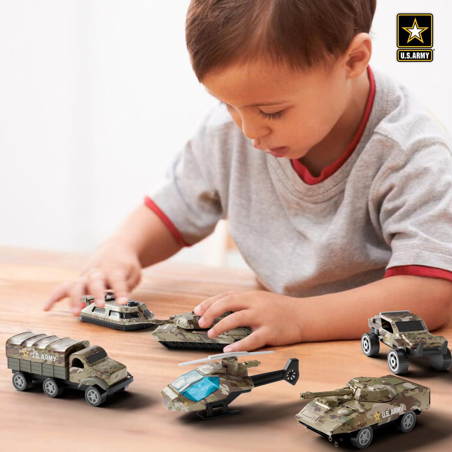 Lollipop US Army Die-Cast Vehicle Set - 6 Military Vehicles for Toddlers & Kids, Army Trucks, Jeeps, Recon Force Toys for Boys Age 4-7, Officially