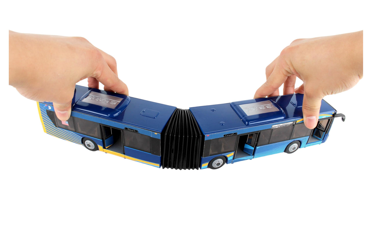 Daron MTA New York City Bus 16" Articulated Bus RT8571 Toy, Blue , Brown