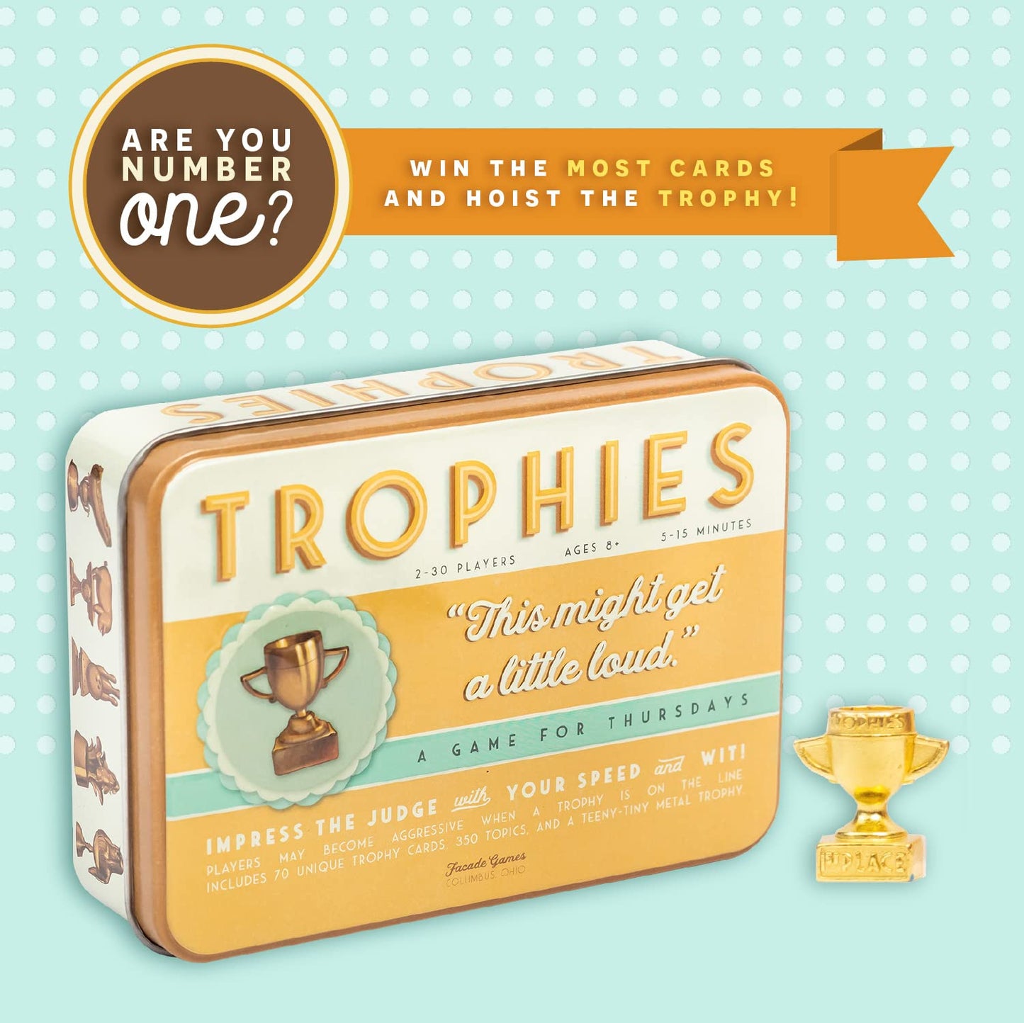 Facade Games Trophies Card Game - Quick and Simple Word Party Game for 2-30 Players