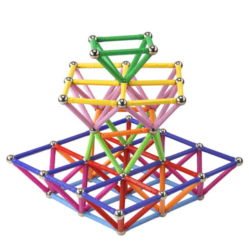 MONILON 160 Pcs Magnet Building Sticks Kids Toys, Lengthen Magnetic Construction Building Blocks Set 3D Brain Training Learning Educational DIY STEM