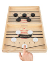 Fast Sling Puck Game, Wooden Air Hockey Board Game with 10 Spare Pucks & 2 Elastic Bands | 2 Player Table Fast-Paced Slingshot Games for Kids