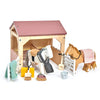 Tender Leaf Toys - The Stables - 13 Pcs Imaginative Horse Stables Play Set with and Accessories - Animal Learning Pretend Play and Promote Creativity