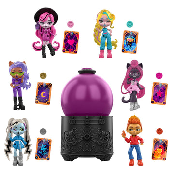 Monster High Potions Crystal Ball Mini Dolls, Surprise 3-inch Character Figures with Water Reveal, Charm and Fortune Card (Characters May Vary)