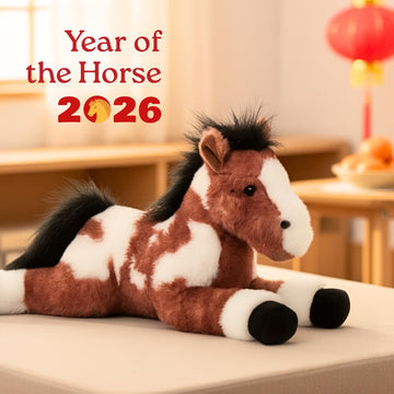 The Petting Zoo Floppy Painted Pinto Horse Stuffed Animal Plushie, Gifts for Kids, Wild Onez Barnyard Animals, Pinto Horse Plush Toy, 16 inches