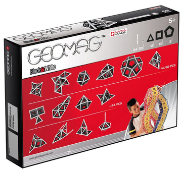 Geomag Black and White 68 Piece Magnetic Construction Set - Safe Building Toy for Ages 5 and Up