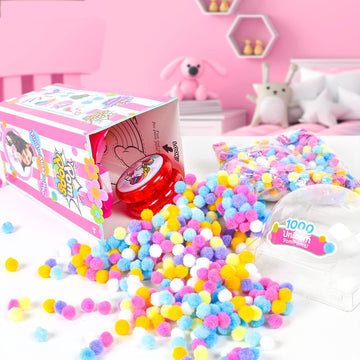 Sunny Days Entertainment Pom Pops - Surprise DIY Craft Activity Kit for Kids - Receive Either The Unicorn, Mermaid or Llama Style - Colors and Styles