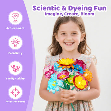 Paper Flower Science Kit, Paper Flower Crafts for Kids, Color Changing Flowers Bouquets DIY Arts & Crafts Set, Class Rewards Birthday Party Favors