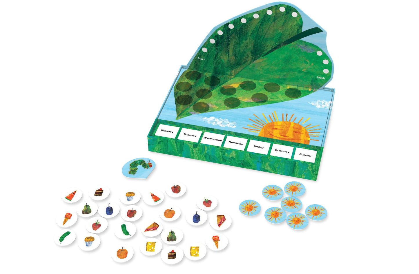 World of Eric Carle , The Very Hungry Caterpillar Snack Match Game - Cooperative Memory Board Game for Kids Ages 4+, 2?6 Players, 3?D Leaf Board & 31