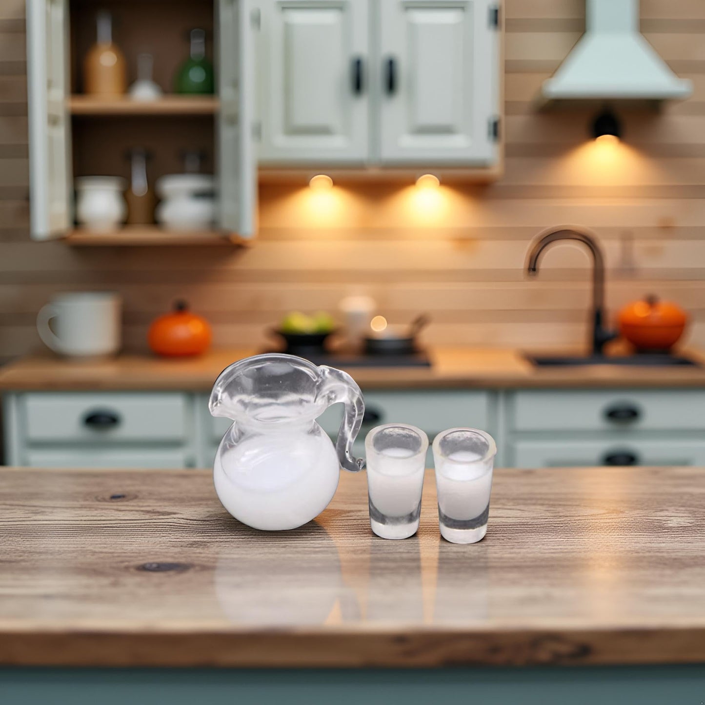 White Fake Glass of Milk 1/12 Miniature Milk Pitcher Dollhouse Decoration Accessories Milk jug Toy Dollhouse Accessories Pitcher 0.9x0.8x0.9 inch