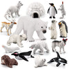 BRETOYIN Arctic Animals Figurines Set 16PCS Christmas Toy Gift Polar Bear Figurine Arctic Fox Figure Penguin Figurines Snow Mold for Kids Toddlers