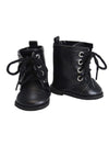 American Fashion World Black High Top Boots for 18-Inch Dolls | Premium Quality & Trendy Design | Dolls Shoes | Shoe Fashion for Dolls for Popular