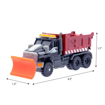 Mighty Fleet Diecast 3-Pack, Snow Shovel, Cherry Picker, and Ambulance, Durable 3” Diecast Vehicles for Kids Ages 3+