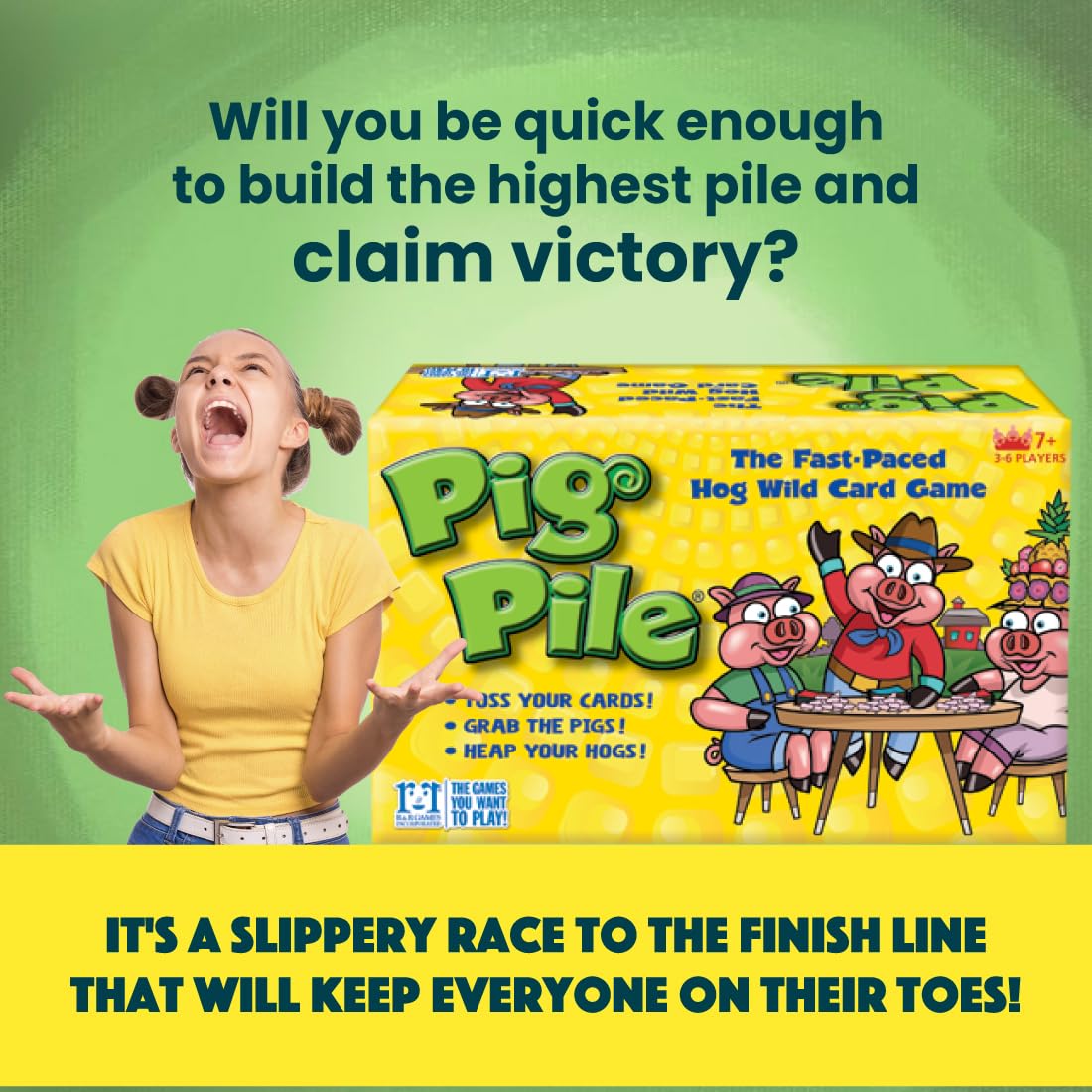 R&R Games Pig Pile Card Game for Kids Ages 7+