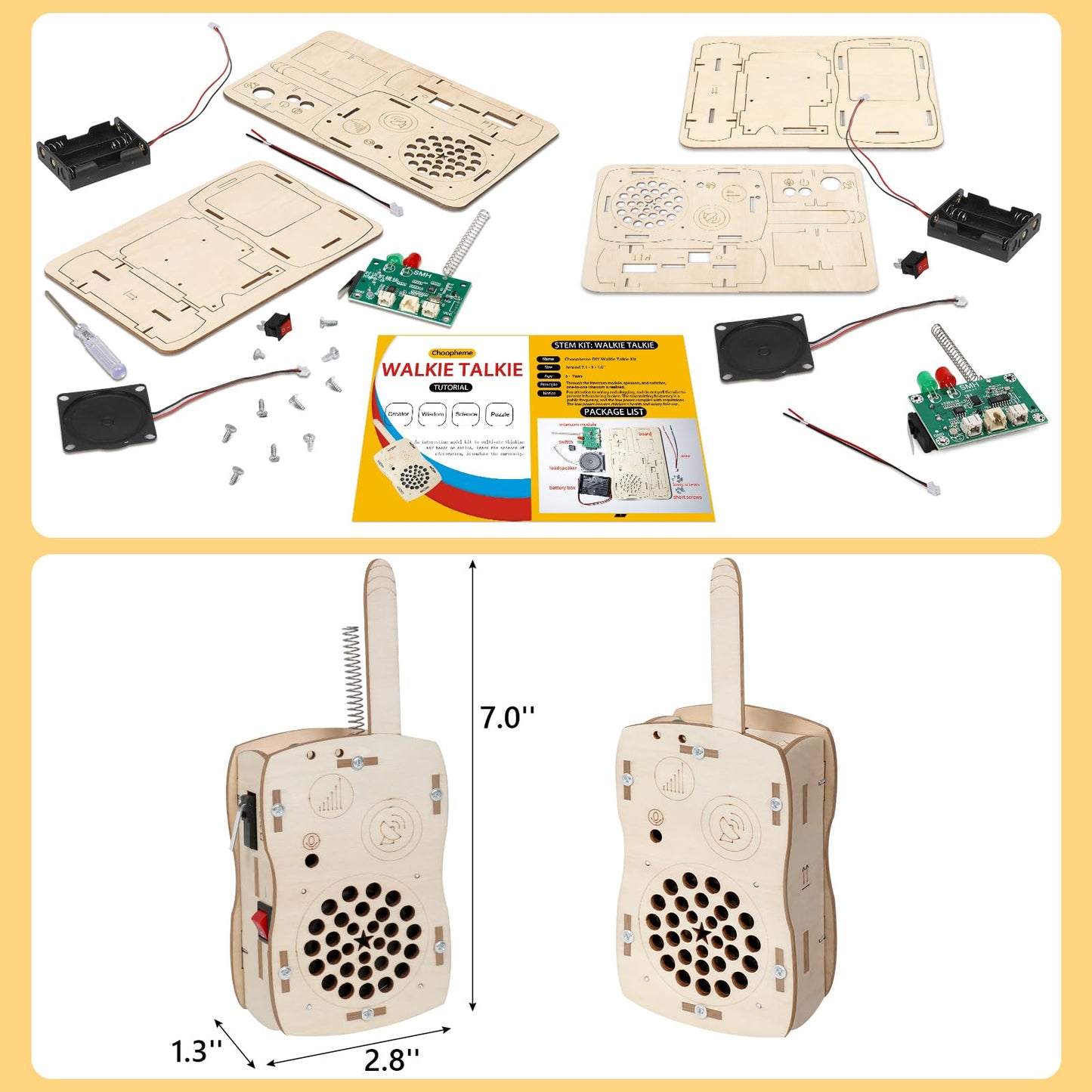 Stem Projects Walkie Talkies Toys for Boys Age 8-12 12-14 Science Kit Building Own DIY Electronics Kit for Kids Science Experiments Kid 9-12 Boy Toys