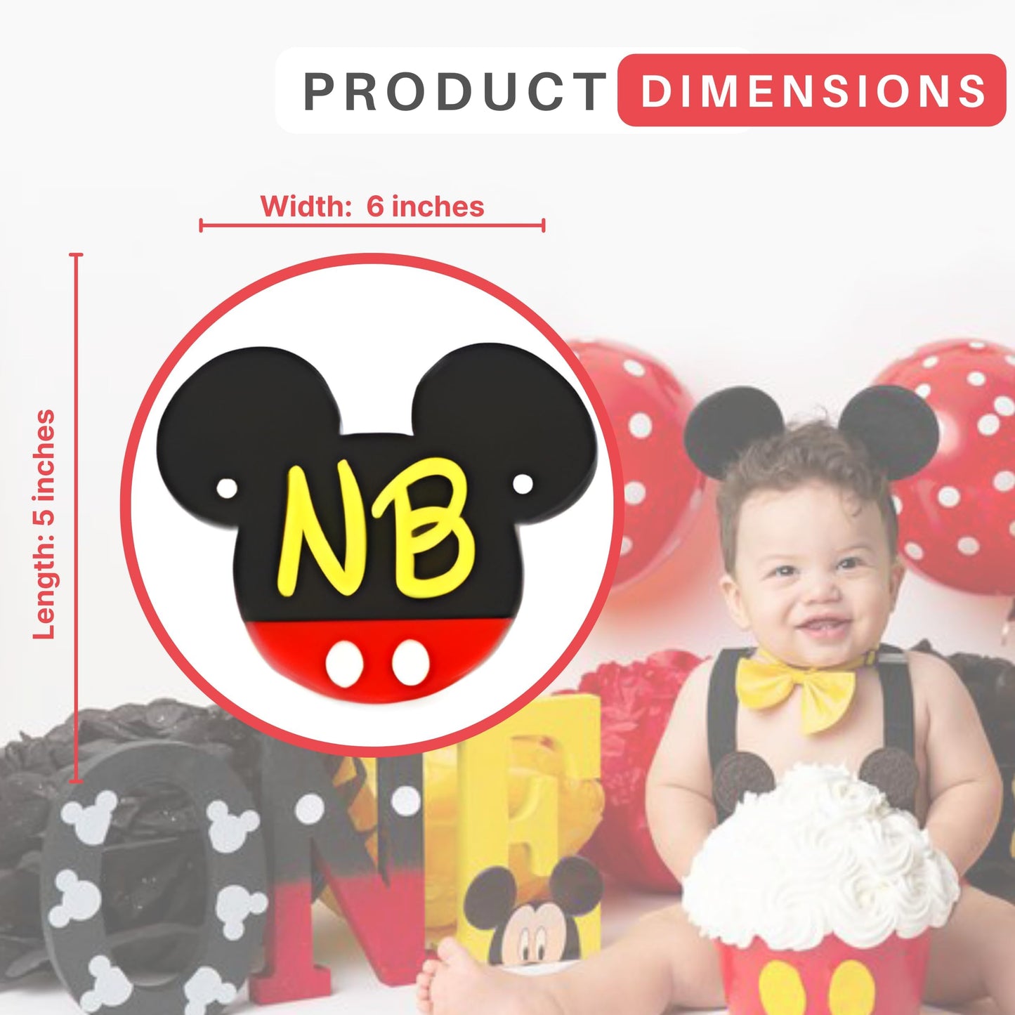 Mickey 1st Birthday Photo Banner - New Born to 12 Month First Birthday Banner - Mickey 1st Birthdays Decorations - Boy First Birthdays Decorations