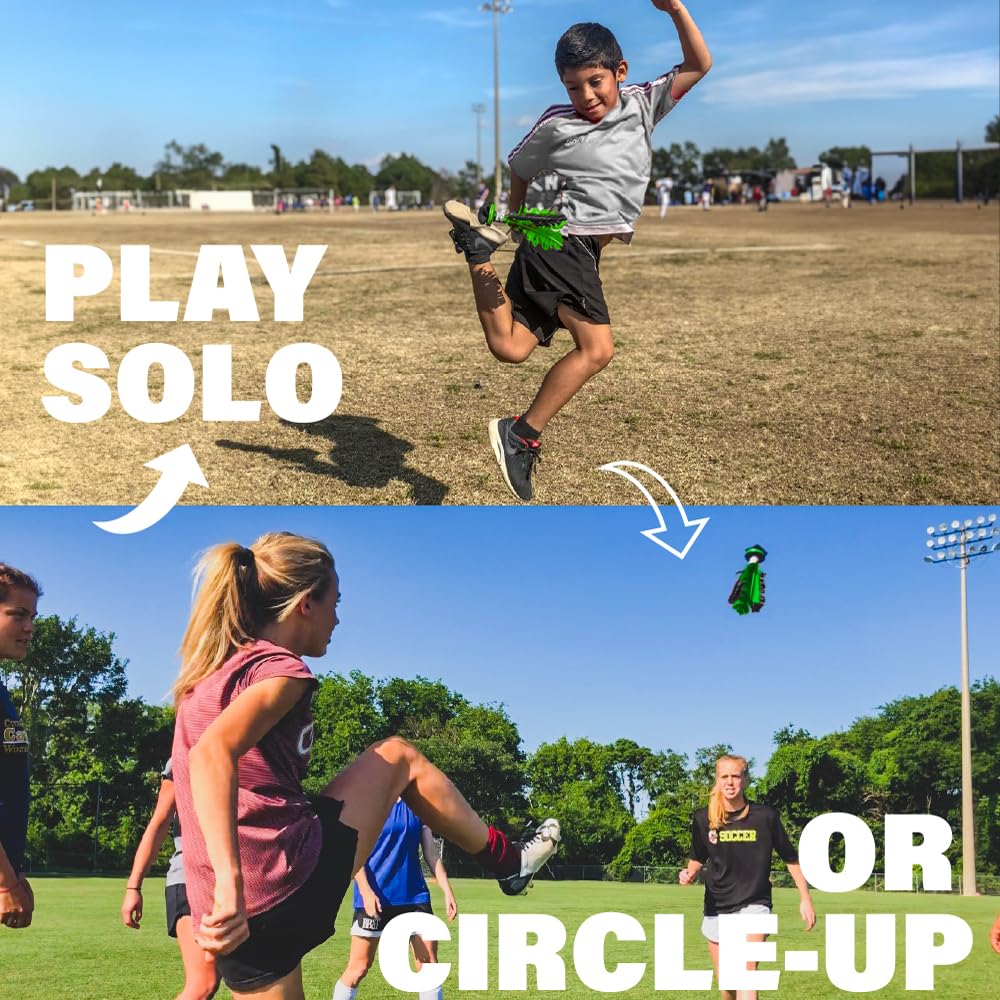 Kickit | The Original Birdie Soccer PRO Trainer | Play Outdoors, Indoors or Backyard, Beach or Tailgate, All Ages Fun & Travel Friendly (Black/Green)