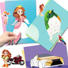 3 Packs in 1 Large Sticker Paint Books for Kids Ages 4-8, Create 24 Pictures, Perforated for Easy Tearing Vehicle & Princess & Animal, Sticker by