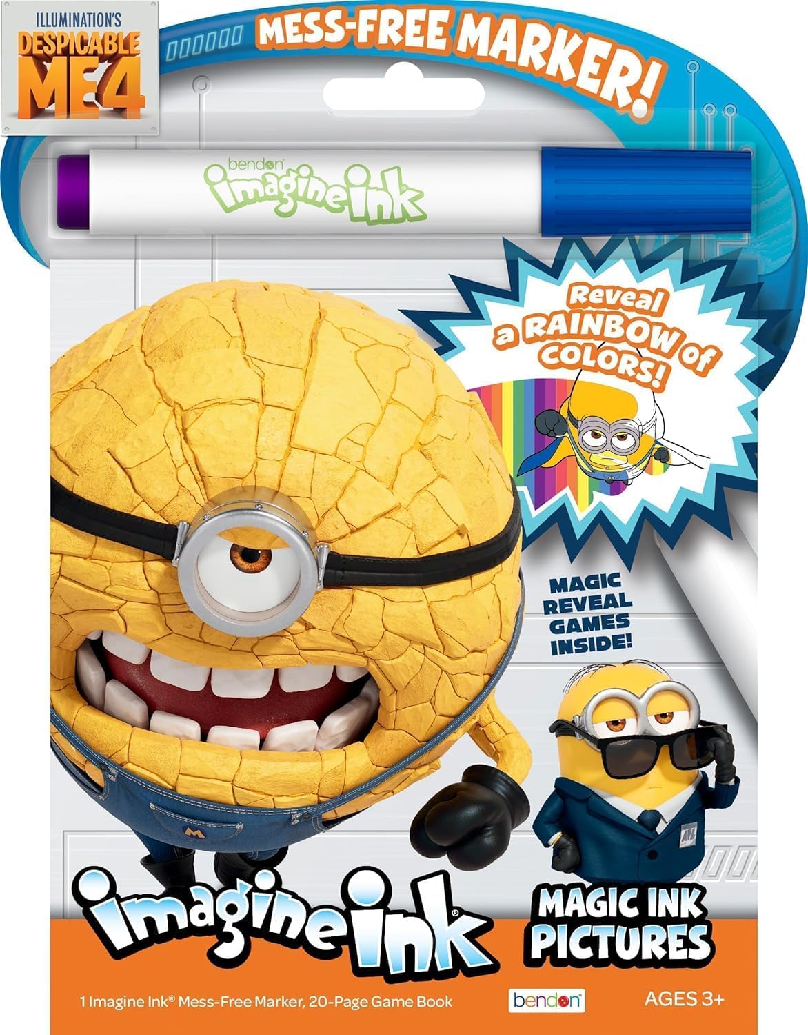 Minions Imagine Ink Coloring Super Set - Bundle with 3 Despicable Me Imagine Ink Mess-Free Coloring Books for Kids | Despicable Me Party Favors