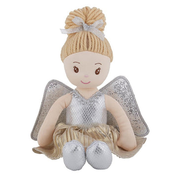 Stephan Baby Plush Angel Doll, Silver Wings