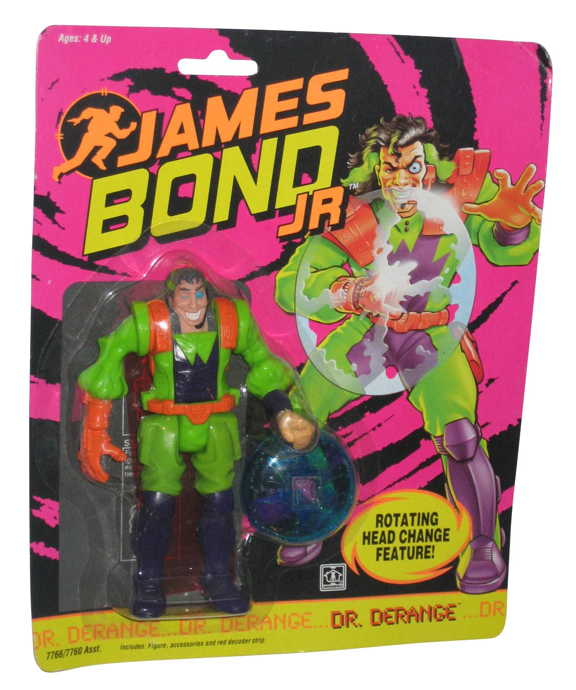 1991 JAMES BOND JR -DR DERANGE ROTATING HEAD CHANGE FIGURE by Eon Productions