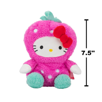 BumBumz 7.5-inch Hello Kitty FruitBumz Plush - Sanrio Hello Kitty Dressed as a Strawberry Collectible Toy - from The Makers of Original Squishmallows