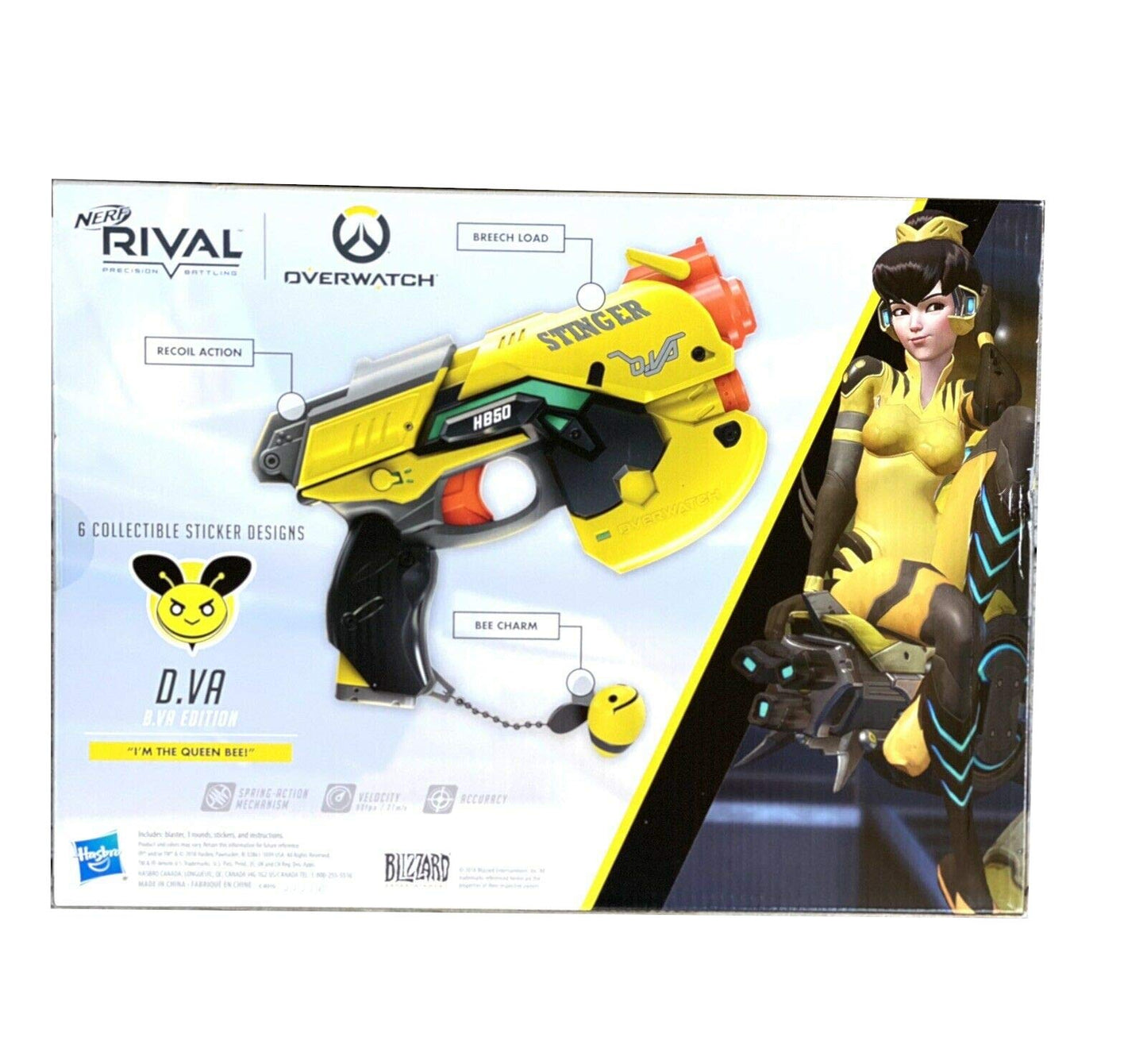 Overwatch NERF B.Va Special Edition D.Va Rival Blaster with 3 Rival Rounds