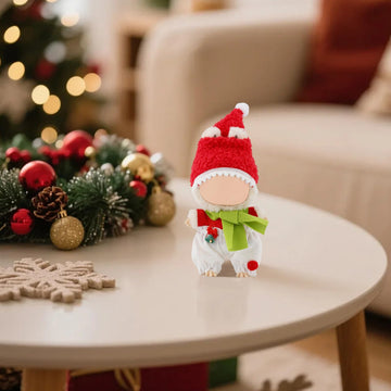 4 Pcs Lububu Christmas Clothes Compatible with 17cm Doll Clothes, Christmas Elf Accessories Sets Include Hat, Scarf, Top & Pants Costume for Dolls