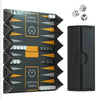 VENTUREBOARD Backgammon 6 Inches Magnetic Unique Backgammon Set Board Game - Folding Board, Portable Travel Backgammon Board Game Pieces - (Blue/Grey)