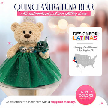 KINNEX COLLECTIONS SINCE 1997 20" Quince Anos Quinceanera Last Doll Teddy Bear with Dress (Centerpiece) ~ ARC16832-11R (Yellow)