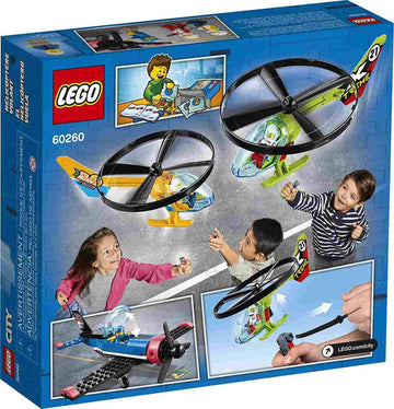 LEGO City Air Race 60260 Flying Helicopter Toy, Features 2 Ripcord Helicopters, Stunt Plane Aircraft Toy, 2 Pylons, Plus Rivera, Xtreme and Vitarush
