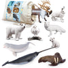 Volnau Sea Creature Toys Figures 9PCS Arctic Circle Ocean Animals Figurines for Toddlers Kids Christmas Decoration Gift Plastic Fish Preschool Pack