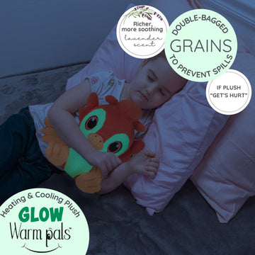 1i4 Group Glow in the Dark - Phoenix - Microwavable & Weighted Plush Stuffed Animal - Heated Plushie for Warmth - Cute, Soft, Cozy Toy for Adults