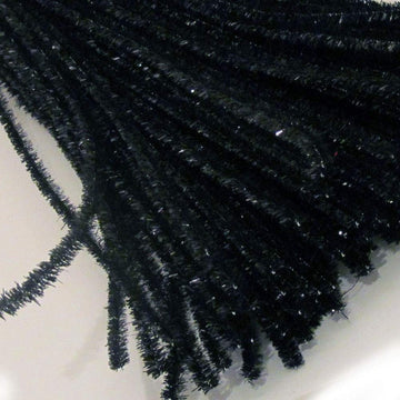 The Crafts Outlet Chenille Sparkly Stems, Pipe Cleaner, 20-in (50-cm), 25-pc, Clear