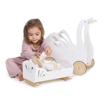 Tender Leaf Toys - Sweet Dreams Dolly Bed - Wooden Baby Doll Rocking Cradle with Bedding and Accessories - Encourages Love and Nurturing Play for Boys
