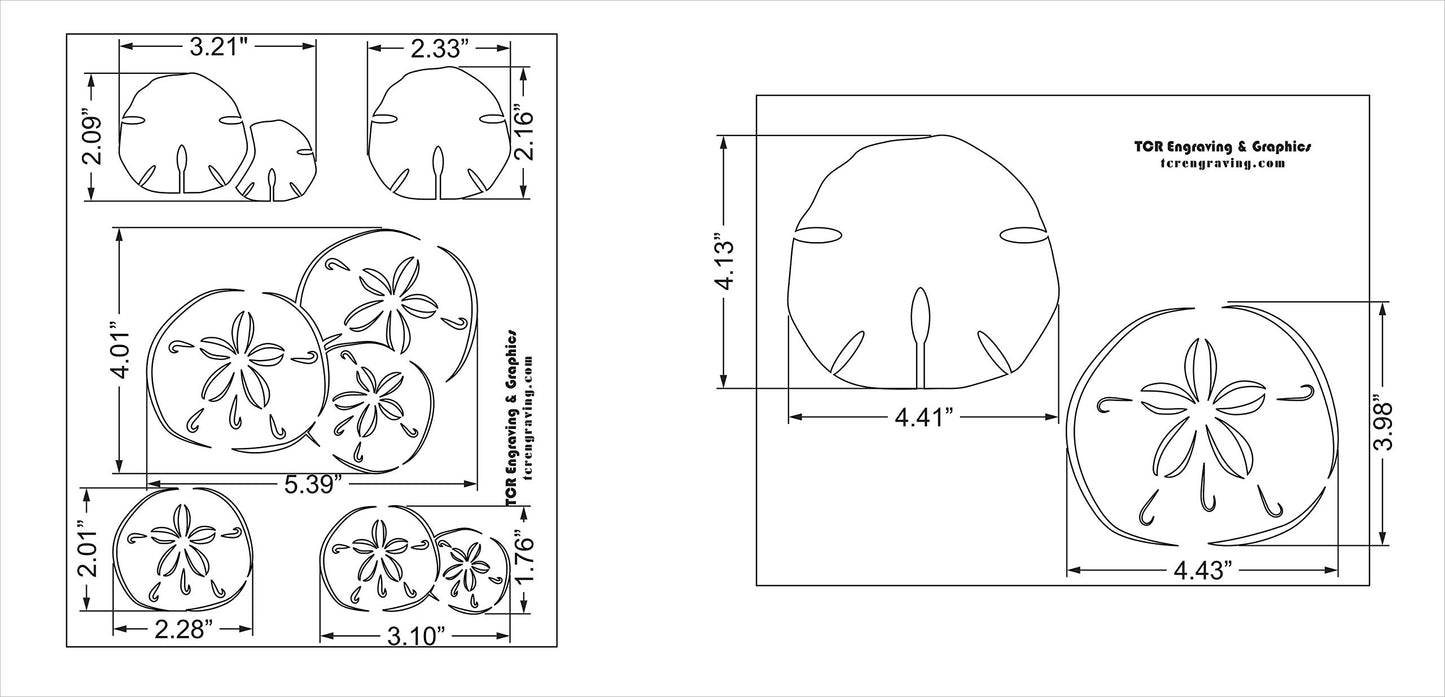 Sand Dollar Stencils 2 Piece Set 8 X 10 Inches