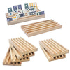 ESSAJOY Wooden Domino Trays/Racks Set of 8 Mexican Train Domino Trays/Racks Double 12 Tiles Holders Rack Domino Tiles Holders Domino Wood Holder【